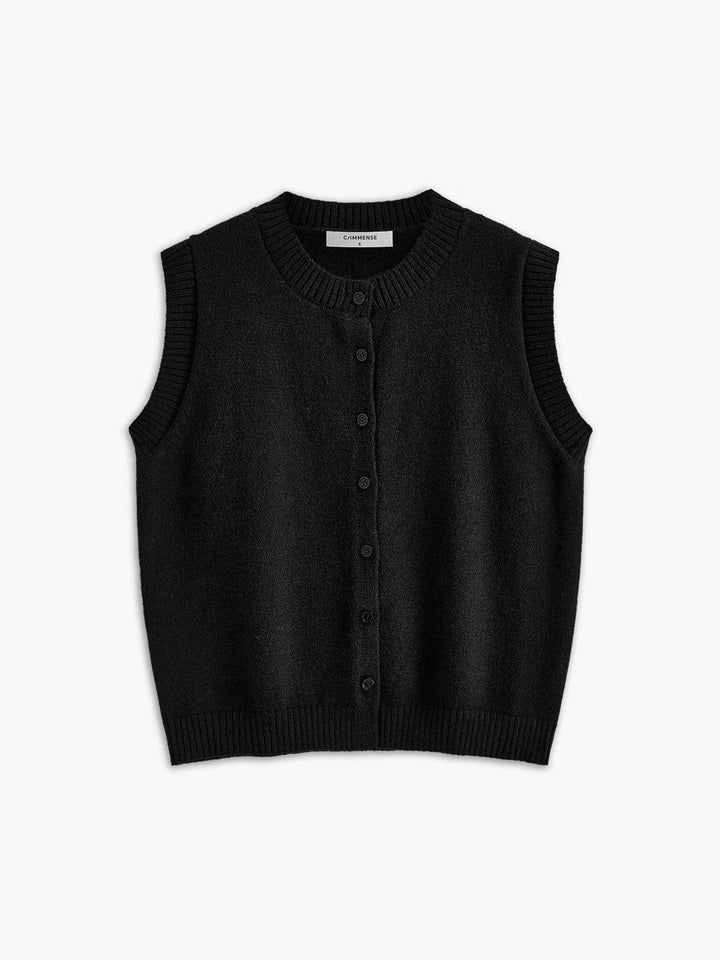 Casual Button Up Sweater Vest