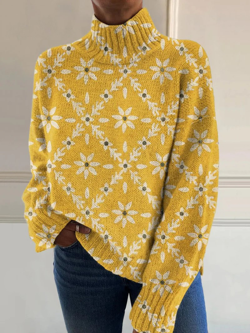 Georgia | Vintage Color Block Turtleneck